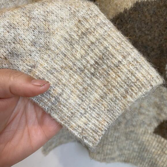 Anthropologie Moth Camo Knit Pullover Sweater Brown Tan S Soft Cozy Fall - Picture 4 of 8